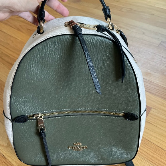 Coach backpack green and white with black trim - Picture 2 of 6